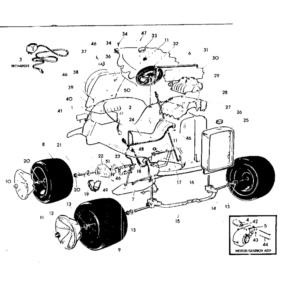 6 Volt Diagram and Parts List for PP500  Power Wheels Ride-On Cars